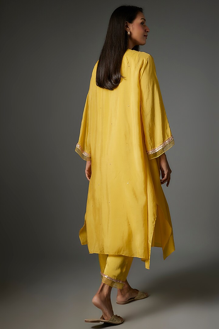 Mango Viscose Silk Embroidered Kurta Set by One not two at Pernia's Pop Up Shop