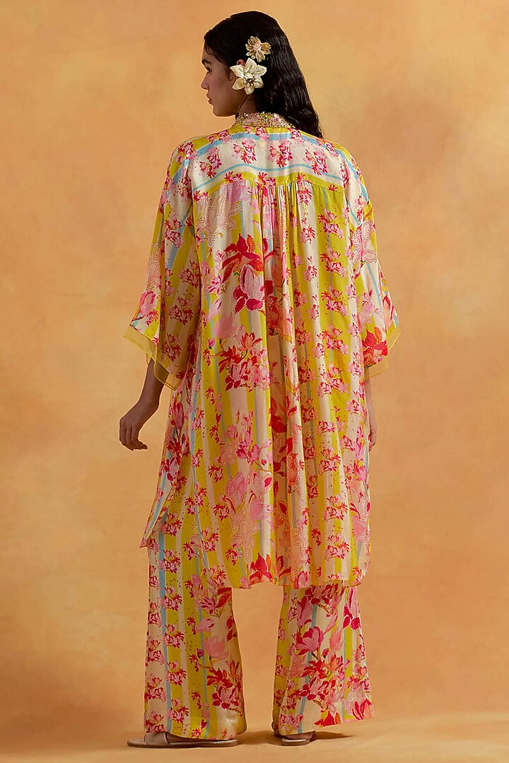 Ecru Viscose Silk Sequins Embroidered Co-Ord Set by One not two at Pernia's Pop Up Shop