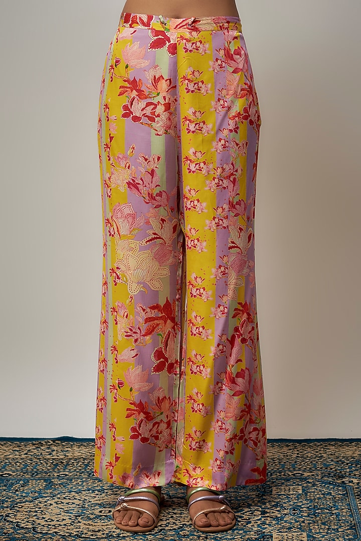 Lavender Viscose Silk Printed Co-Ord Set by One not two at Pernia's Pop Up Shop