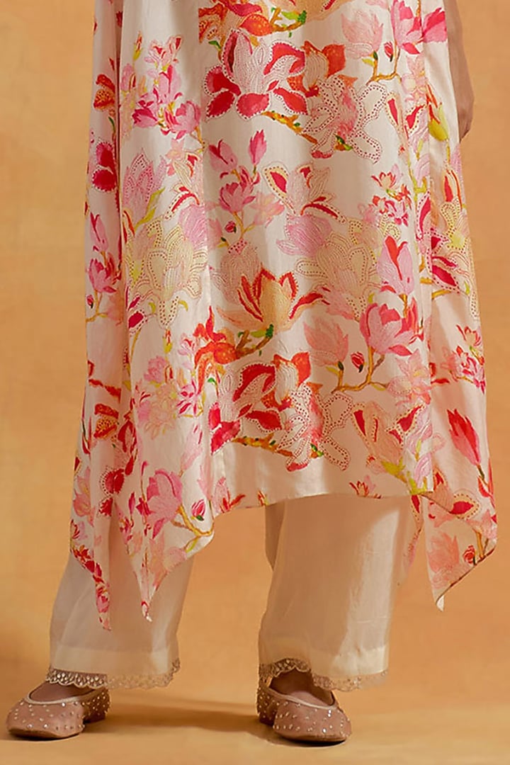 Ecru Viscose Silk Sequin Embroidered Kurta Set by One not two at Pernia's Pop Up Shop