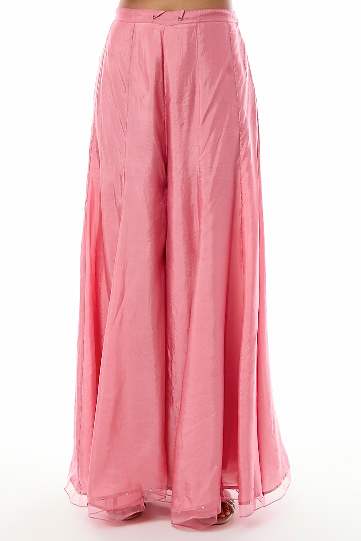 Hot Pink Silk Floral Hand Embroidered Kurta Set by One not two at Pernia's Pop Up Shop