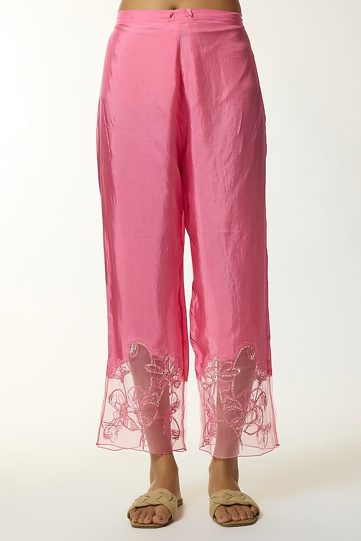 Orchid Pink Silk Sequin Embroidered Kurta Set by One not two at Pernia's Pop Up Shop