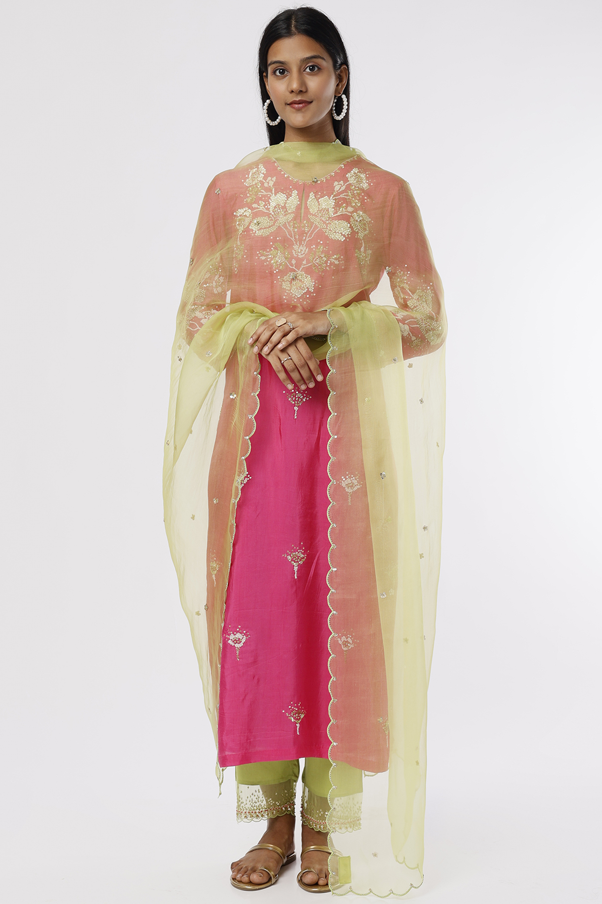 Pear Silk Organza Dupatta by One not two