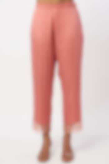 Peach Modal Satin Pants by One not two
