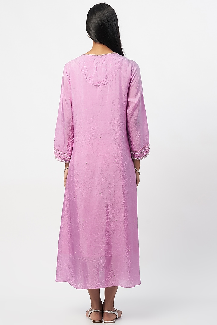 Lavender Embroidered Kurta by One not two at Pernia's Pop Up Shop