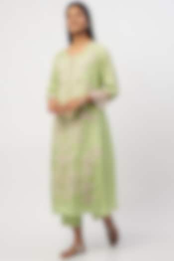 Mist Green Embroidered Kurta by One not two