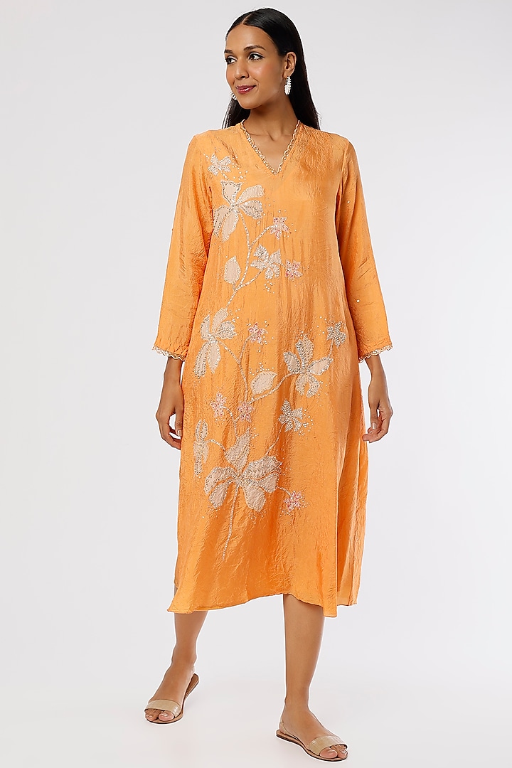 Papaya Embroidered A-line Kurta by One not two