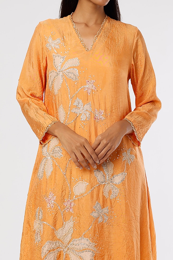 Papaya Embroidered A-line Kurta by One not two at Pernia's Pop Up Shop