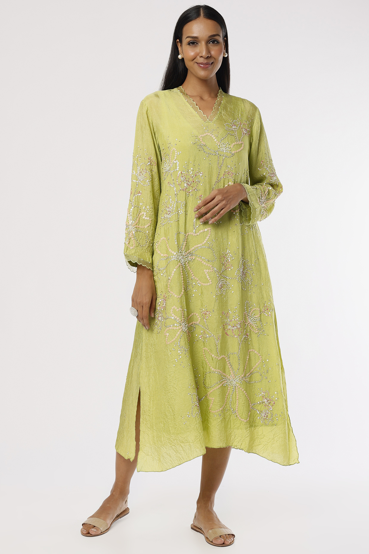 Pear Embroidered A-line Kurta by One not two at Pernia's Pop Up Shop