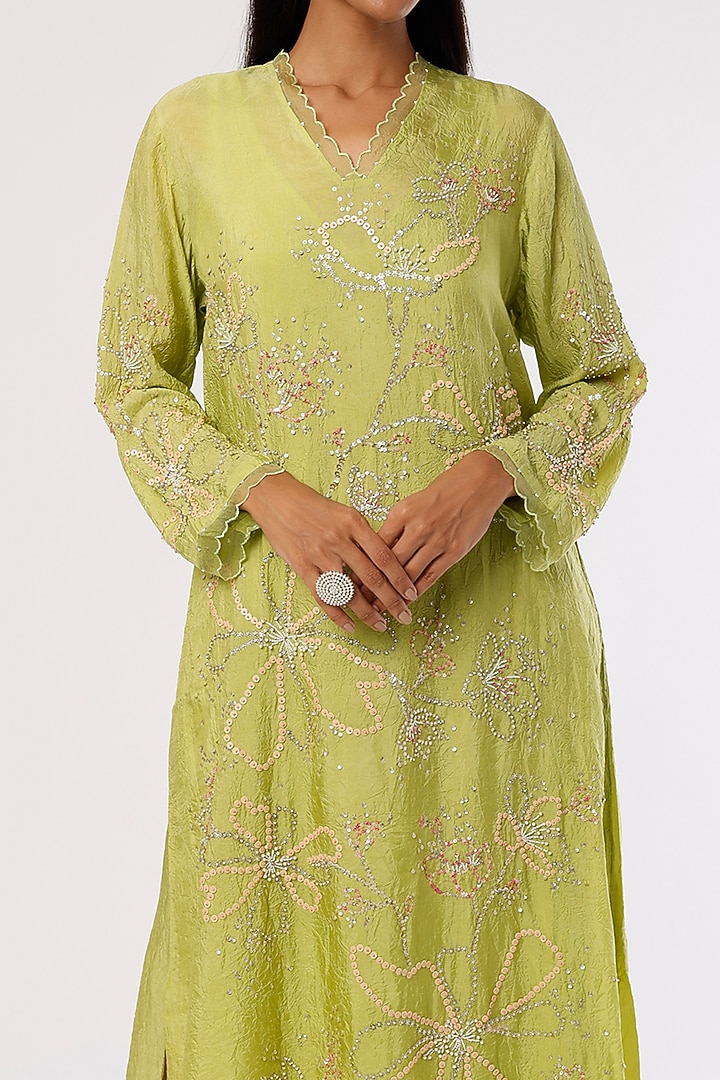 Pear Embroidered A-line Kurta by One not two at Pernia's Pop Up Shop