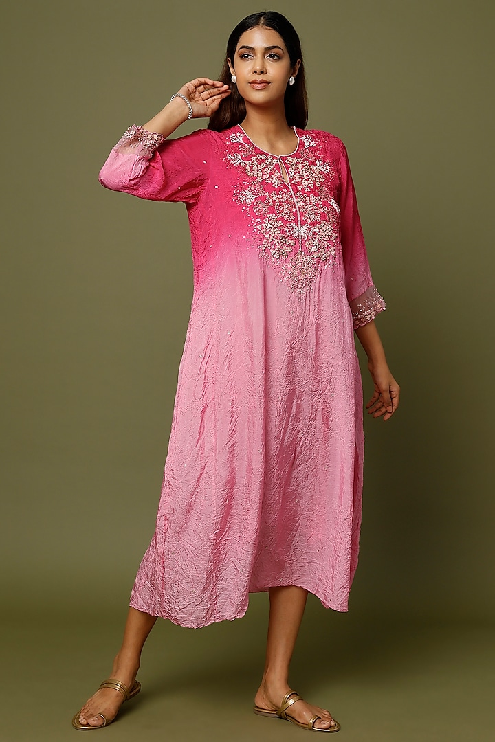 Blush Pink Embroidered Kurta by One not two