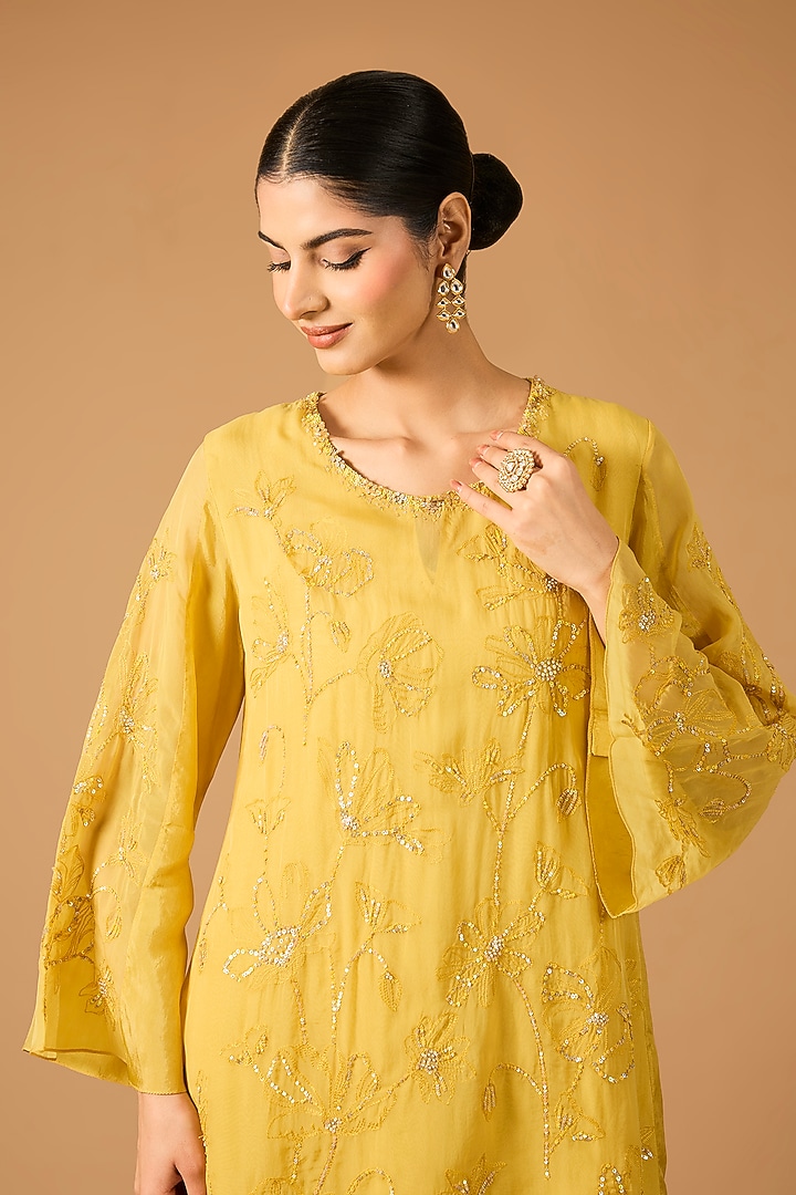 Daffodil Viscose Organza Wedding Sharara Set by One not two at Pernia's Pop Up Shop