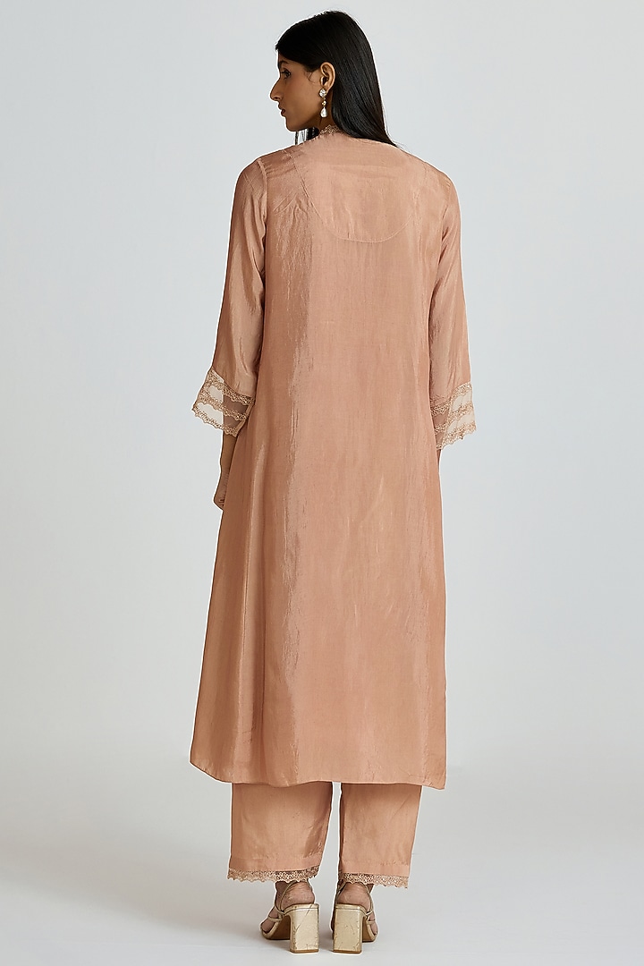 Gold Silk Thread Hand Embroidered Kurta Set by One not two at Pernia's Pop Up Shop