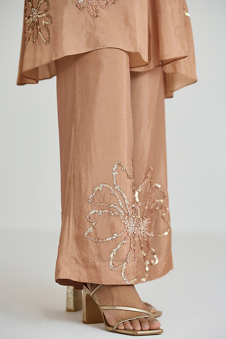 Gold Silk Thread Hand Embroidered Co-Ord Set by One not two at Pernia's Pop Up Shop