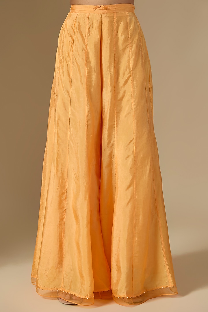 Papaya Orange Silk Wedding Sharara Set by One not two at Pernia's Pop Up Shop