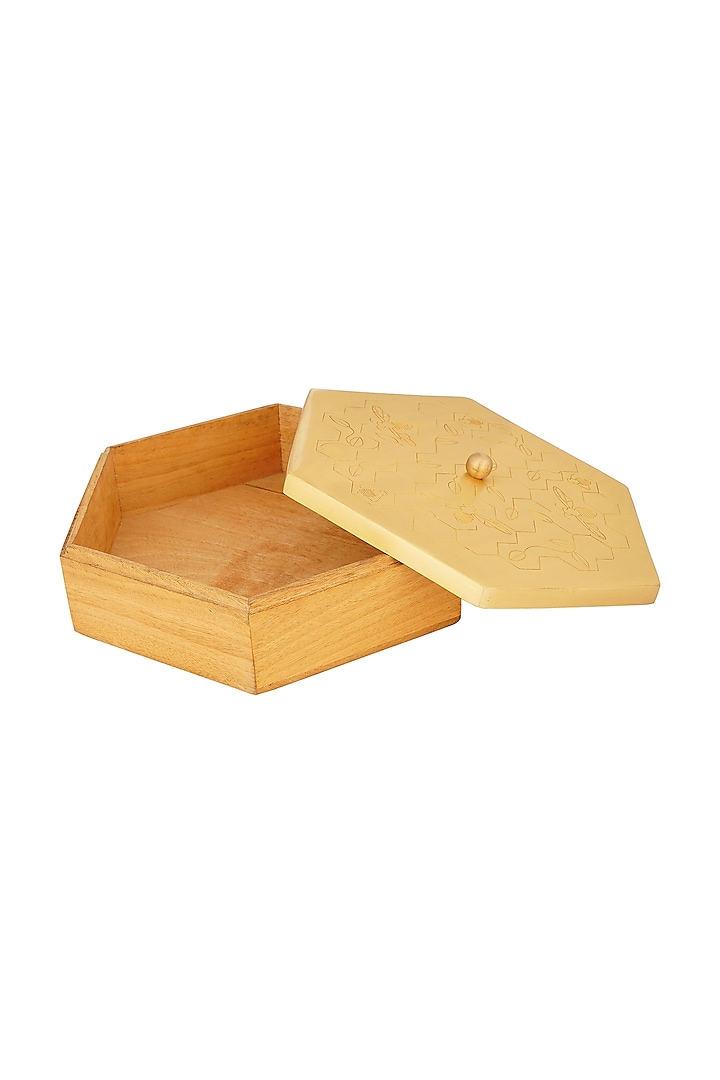 Champagne Gold Hexagonal Condiments Box (Set of 10 pieces) by Conscious Co