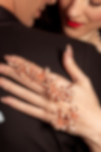 Rose Gold Plated Handcrafted Floral Hand Harness by Opalina at Pernia's Pop Up Shop