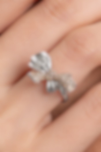 Silver Plated Champagne Stone Handcrafted Ring by Opalina at Pernia's Pop Up Shop