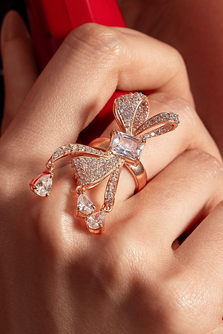 Rose Gold Plated Diamond Handcrafted Ring by Opalina at Pernia's Pop Up Shop