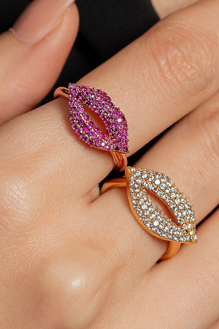 Rose Gold Plated Ruby Stone Handcrafted Ring by Opalina at Pernia's Pop Up Shop