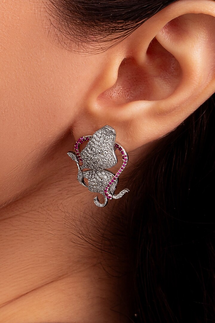 Silver Plated Swarovski Stud Earrings by Opalina at Pernia's Pop Up Shop