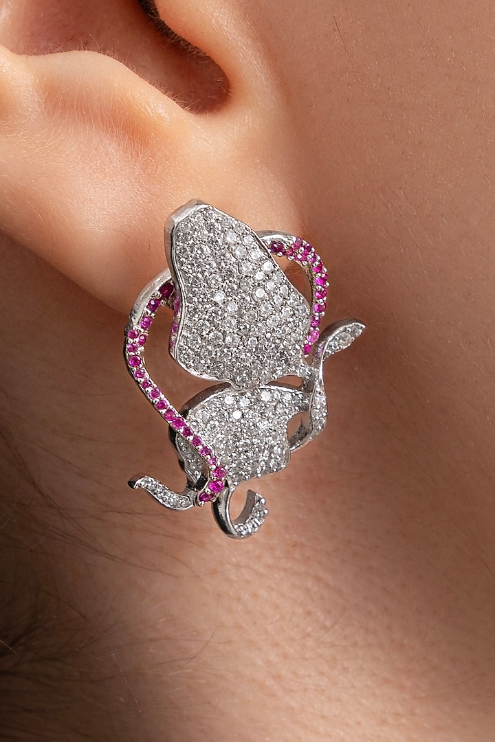 Silver Plated Swarovski Stud Earrings by Opalina at Pernia's Pop Up Shop