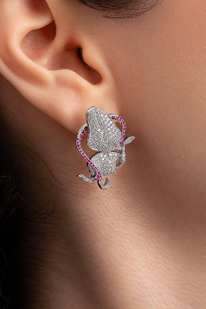 Silver Plated Swarovski Stud Earrings by Opalina at Pernia's Pop Up Shop