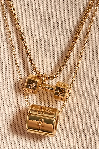 Gold Finish Pendant Necklace by Opalina