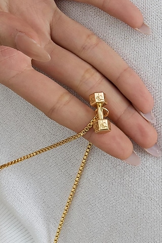 Gold Finish Pendant Necklace by Opalina