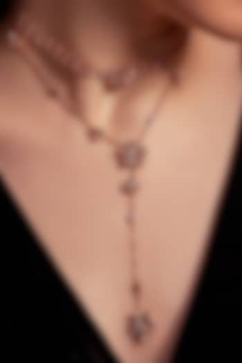 Rose Gold Plated Diamond Floral Choker Necklace by Opalina at Pernia's Pop Up Shop