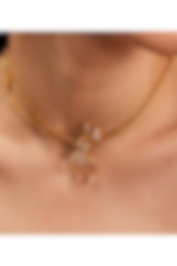 Gold Plated Diamond Handcrafted Bow Choker Necklace by Opalina at Pernia's Pop Up Shop