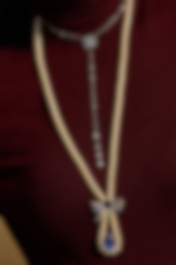 Silver Plated Blue Sapphire Stone Handcrafted Necklace by Opalina at Pernia's Pop Up Shop