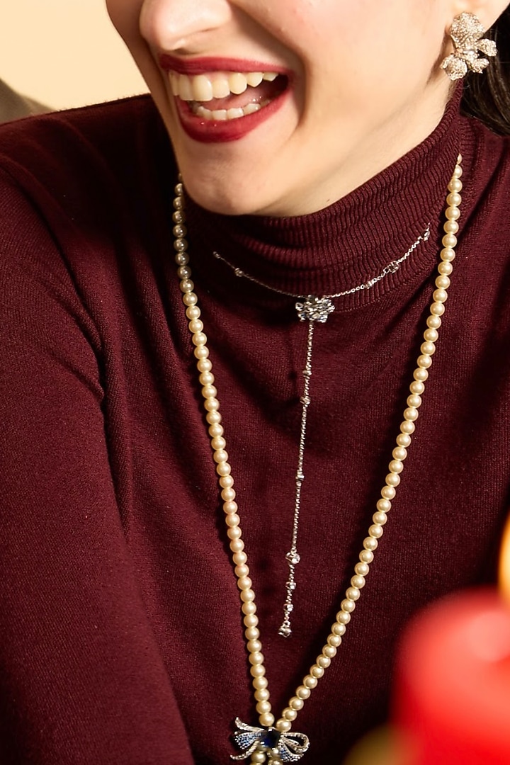 Silver Plated Blue Sapphire Stone Handcrafted Necklace by Opalina at Pernia's Pop Up Shop