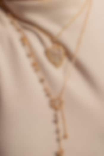 Gold Plated White Stone Handcrafted Pendant Necklace by Opalina at Pernia's Pop Up Shop
