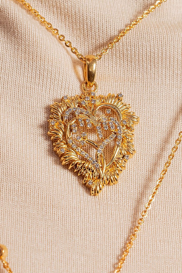 Gold Plated White Stone Handcrafted Pendant Necklace by Opalina at Pernia's Pop Up Shop