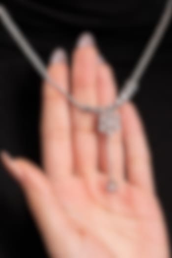 Silver Plated White Stone Handcrafted Pendant Necklace by Opalina at Pernia's Pop Up Shop