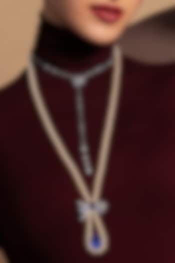 Silver Plated Swarovski Pearl Handcrafted Long Necklace by Opalina at Pernia's Pop Up Shop