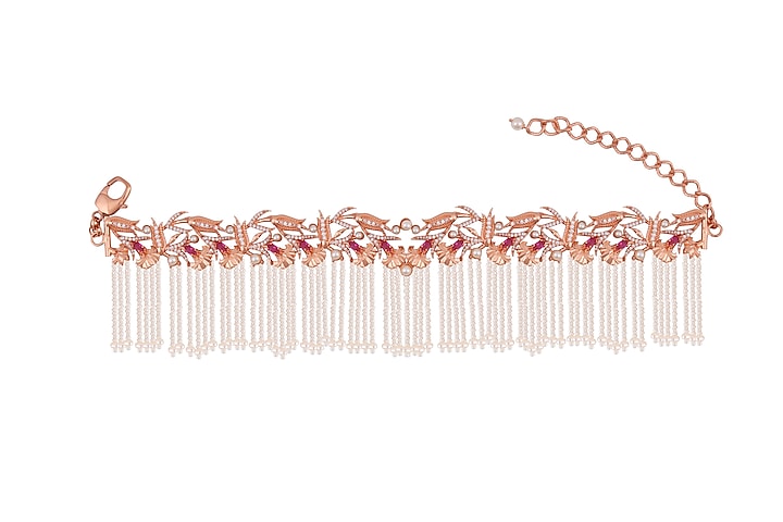 Rose Gold Plated Swarovski Crystal Hand Harness by Opalina