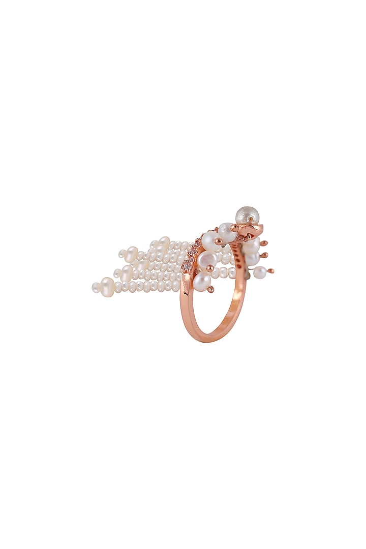 Rose Gold Plated Pearl Ring by Opalina at Pernia's Pop Up Shop