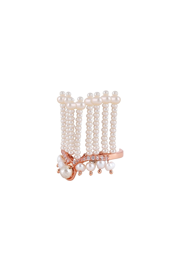 Rose Gold Plated Pearl Ring by Opalina at Pernia's Pop Up Shop