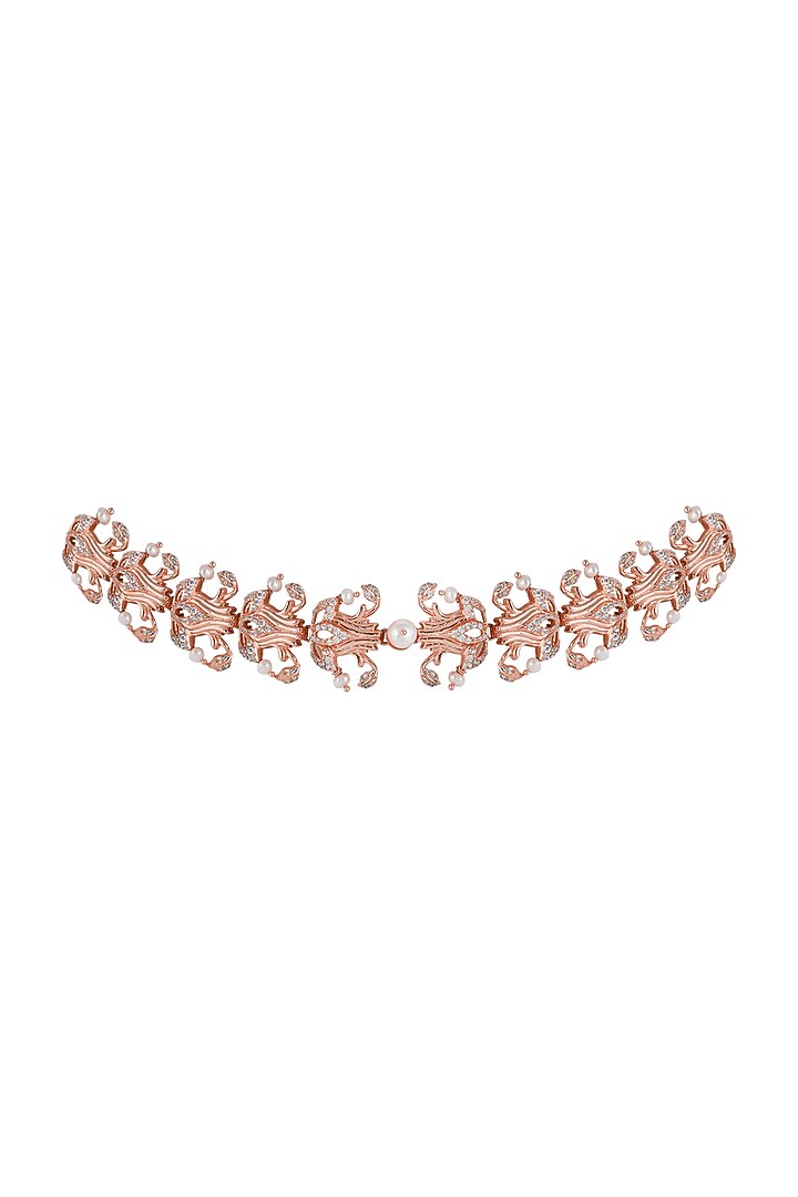 Rose Gold Plated Swarovski Crystal Leaf Necklace by Opalina at Pernia's Pop Up Shop