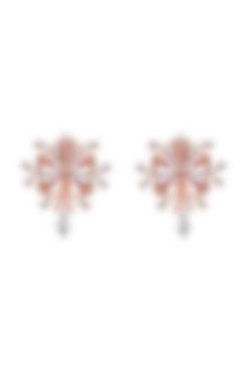 Rose Gold Plated Swarovski Crystal Handcrafted Stud Earrings by Opalina