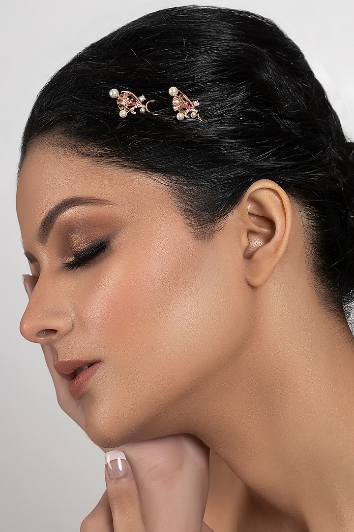 Rose Gold Plated Swarovski Crystal Hair Pin by Opalina at Pernia's Pop Up Shop