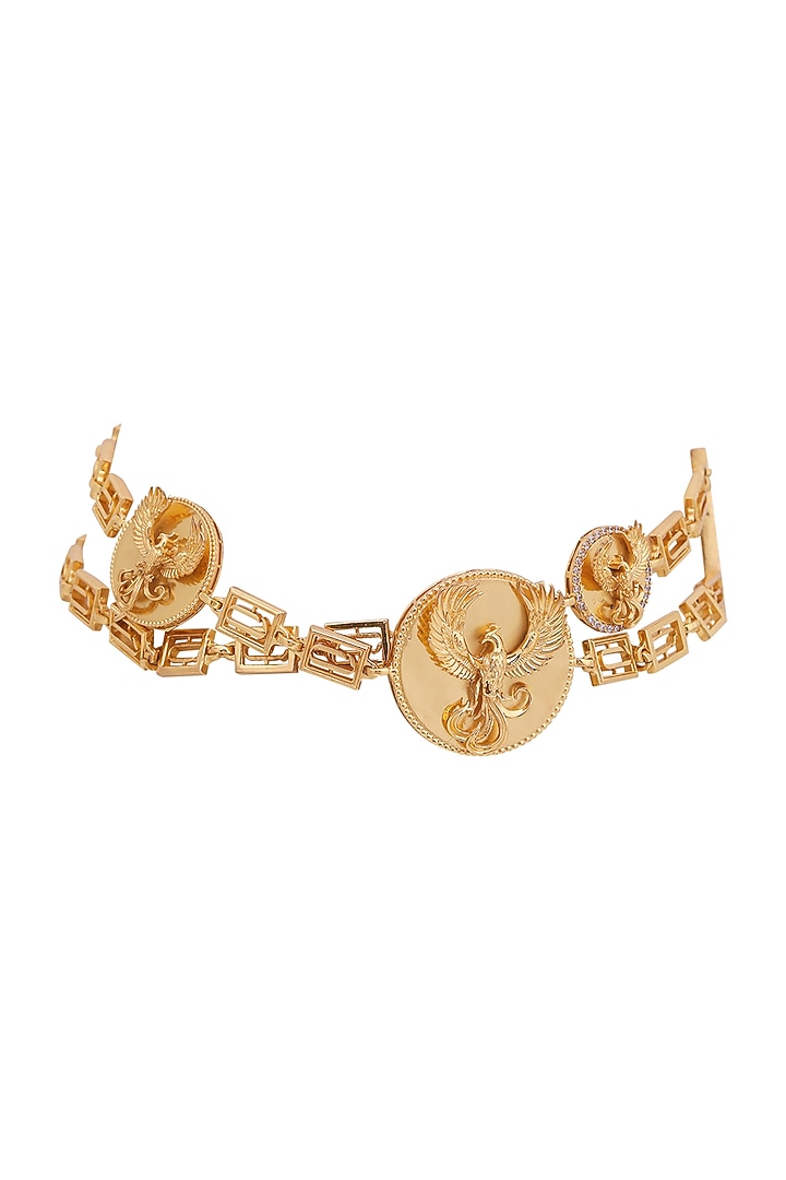 Gold Finish White Swarovski Crystals Choker Necklace by Opalina at Pernia's Pop Up Shop