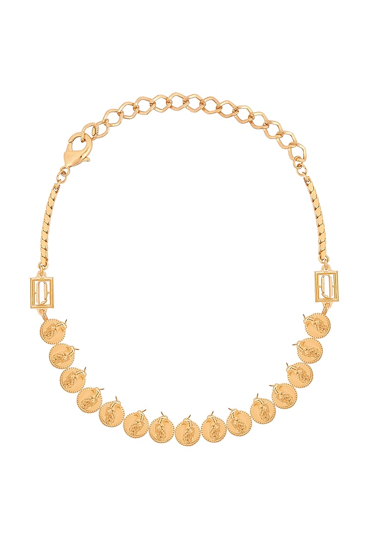 Gold Finish Phoenix & Leaf Motifs Choker Necklace by Opalina at Pernia's Pop Up Shop