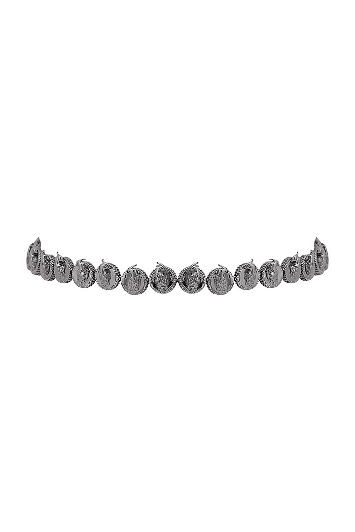 Gunmetal Finish Phoenix & Leaf Motifs Choker Necklace by Opalina at Pernia's Pop Up Shop