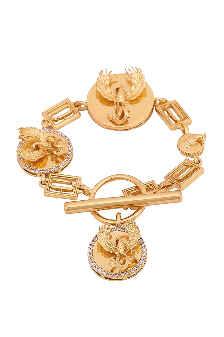 Gold Finish Swarovski Crystals Bracelet by Opalina at Pernia's Pop Up Shop