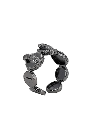 Gunmetal Finish Phoenix Coins Ring by Opalina