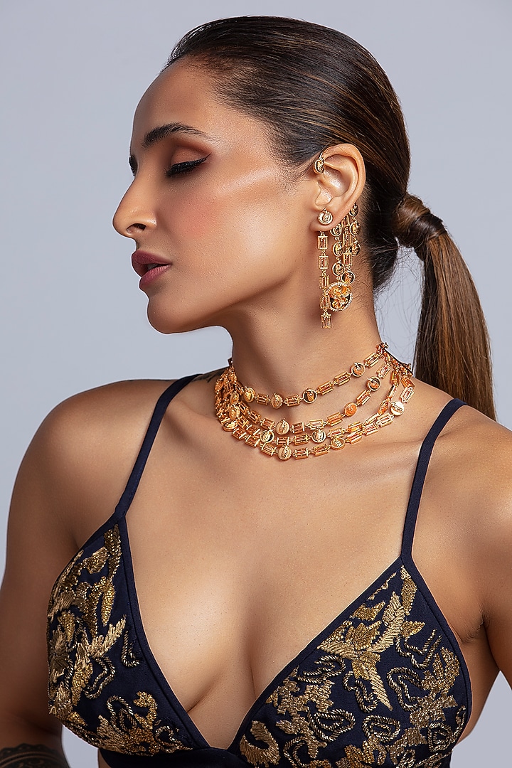 Gold Finish Swarovski Crystals Earcuffs by Opalina at Pernia's Pop Up Shop