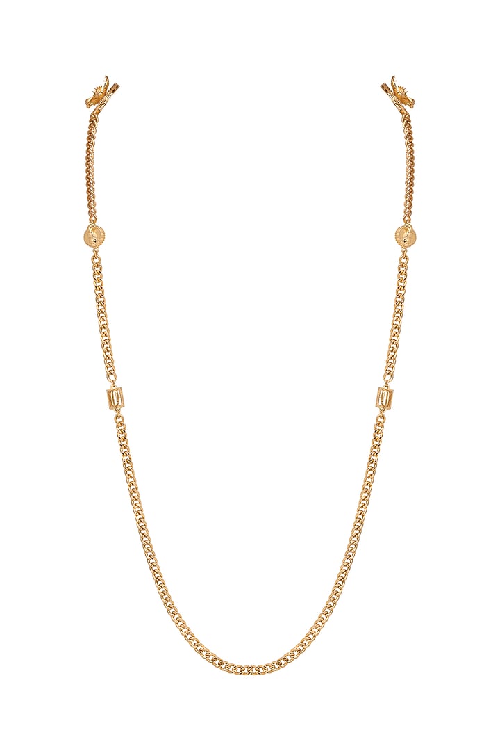 Gold Finish Phoenix Coin & Leaf Motif Necklace by Opalina at Pernia's Pop Up Shop
